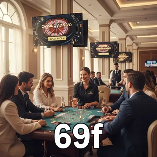 Interface do app 69f com jogos de slots e live gaming