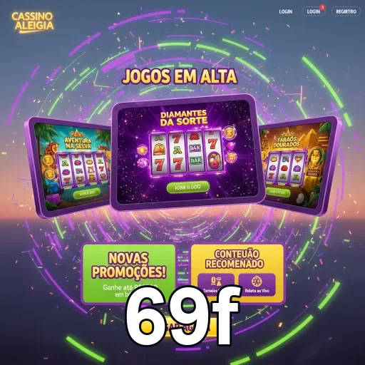 Tela do app 69f mostrando acesso rápido ao cassino online